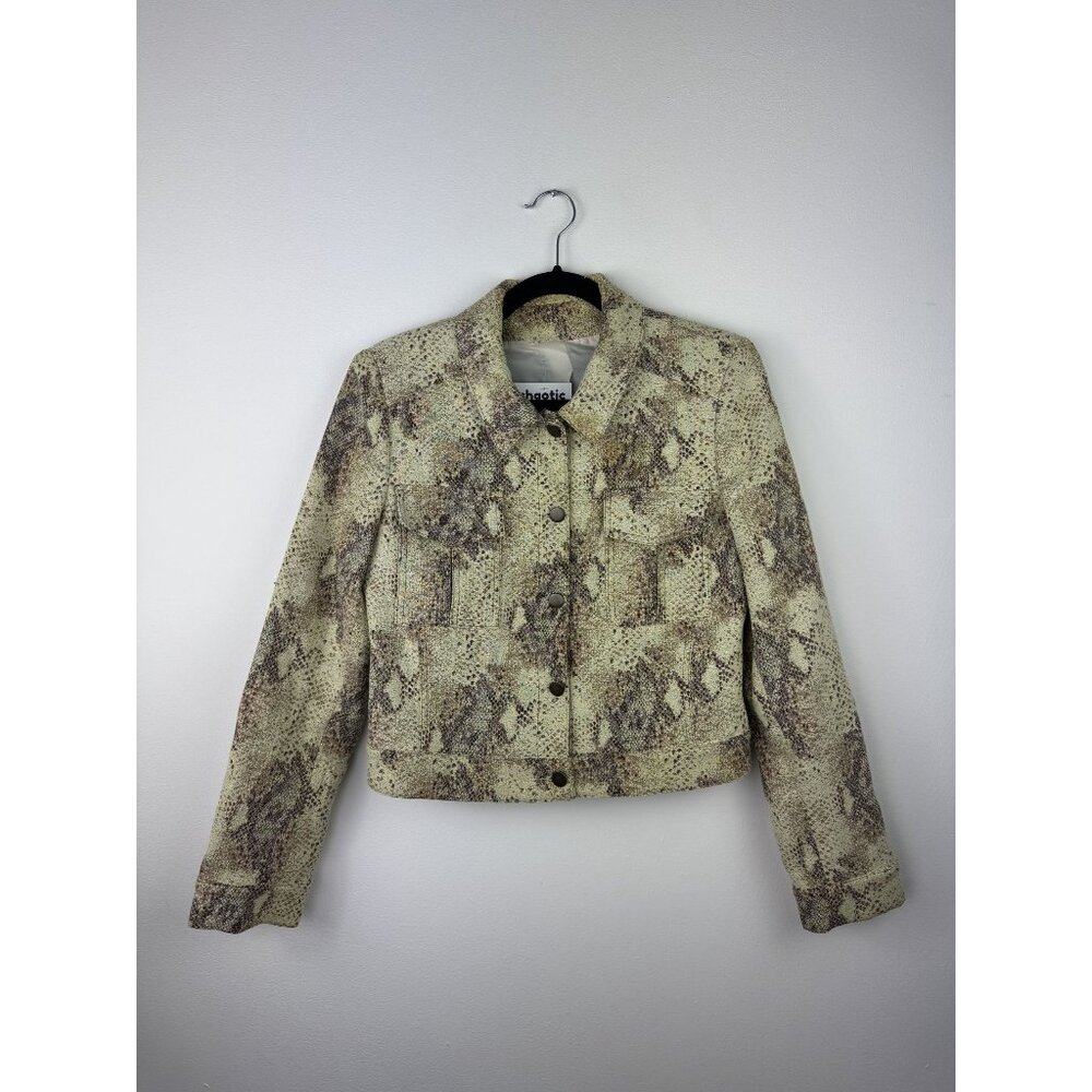 Y2K Snake Patterned Button Up Jacket